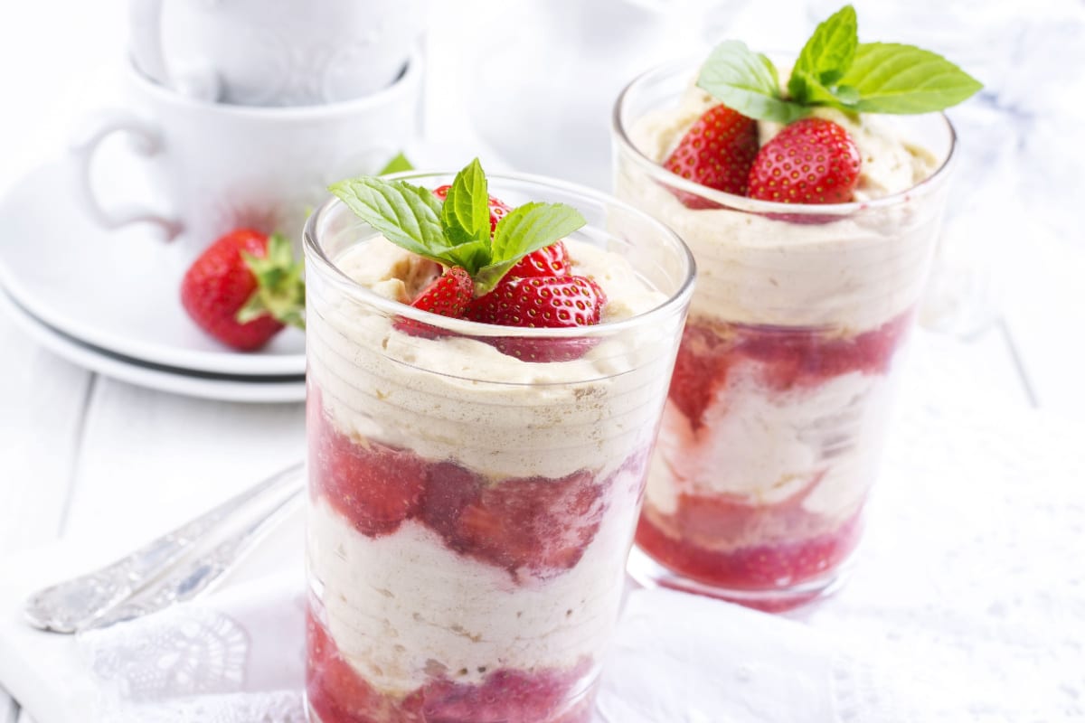 Erdbeerdessert mit Sahnequark Ein Low Carb Genuss